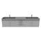 Castello Usa Amazon 84-inch Gray Vanity Set with Gray Top and Brushed Nickel Handles CB-MC-84G-BN-2056-GR - alternate 5